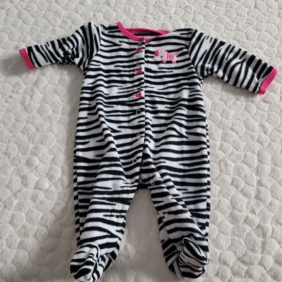 Baby blanket sleepers 3 months footies reindeer bears zebra - Picture 3 of 8